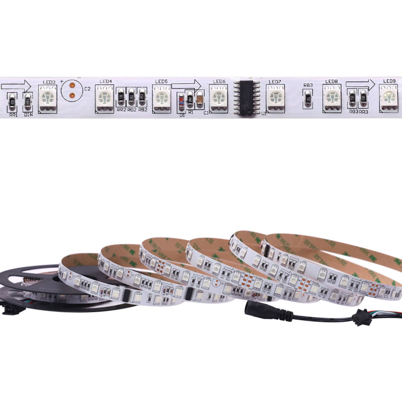 TM1812 DC12V Series Flexible LED Strip Lights, Programmable Pixel Full Color Chasing, Indoor Use, 300LEDs 16.4ft Per Reel By Sale TM1812 DC12V Series Flexible LED Strip Lights, Programmable Pixel Full Color Chasing, Indoor Use, 300LEDs 16.4ft Per Reel By Sale